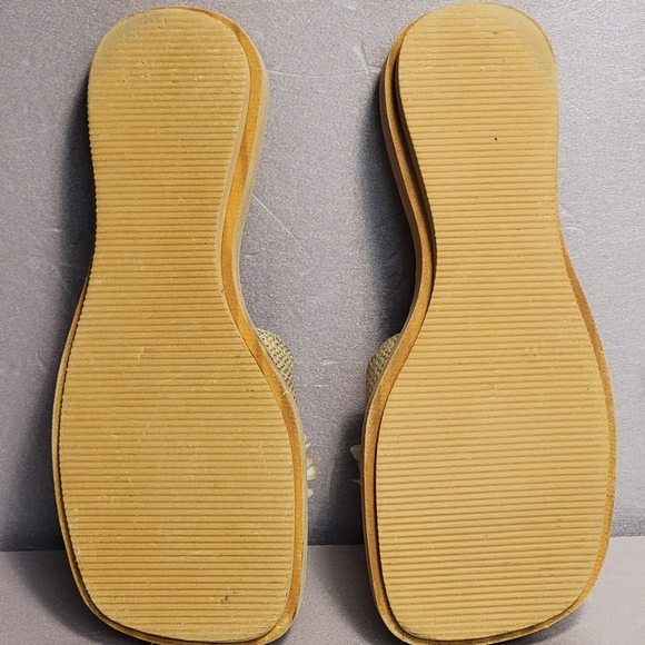 ESNY Daisey Summer Slide On Sandals size 7 tan & white - Picture 2 of 5